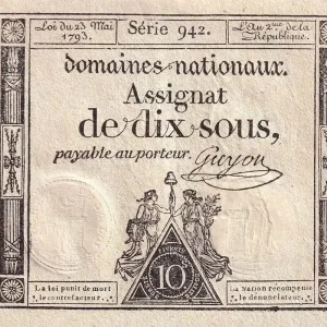 Super Prix Billet France 10 Sous - Femmes, bonnet frigien (23-05-1793)- Sign. Guyon - Série 942 - L.165