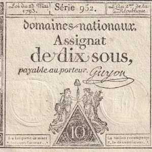 Billet France 10 Sous - Femmes, bonnet frigien (23-05-1793)- Sign. Guyon - Série 952 - L.165 Réduction