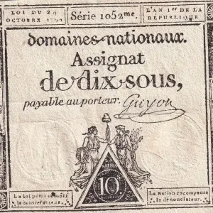 Commander Vite Billet France 10 Sous - Femmes, bonnet frigien (24-10-1792)- Sign. Guyon - Série 1052 - L.159