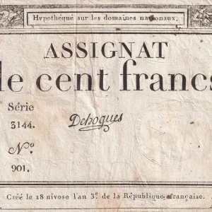 En Vogue Billet France 100 Francs - 18 Nivose An III - (07.01.1795) - Sign. De Hogues - Série 3144 - L.173