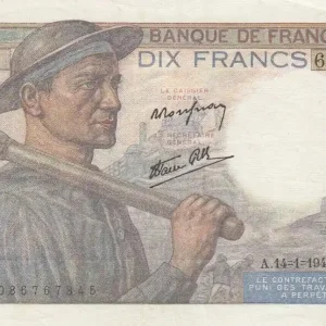 Remise Billet France 10 Francs Mineur - 14-01-1943 Série S.35