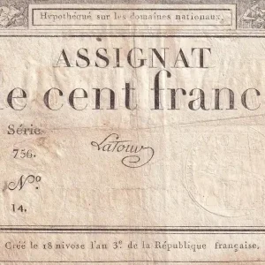 Remise Billet France 100 Francs - 18 Nivose An III - (07.01.1795) - Sign. Latour - Série 756 - L.173
