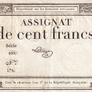 Soldes Billet France 100 Francs - 18 Nivose An III - (07.01.1795) - Sign. Latour - Série 859 - L.173
