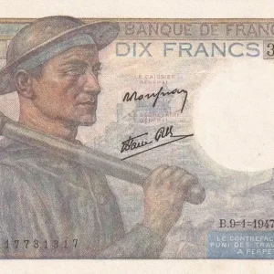 Billet France 10 Francs - Mineur - 09-01-1947 - Série C.128-31317 - F.08.17 Haute Qualité