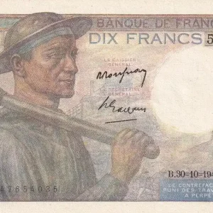 Billet France 10 Francs - Mineur - 30-01-1947 - Série B.140-54035 - F.08.18 Prix Choc