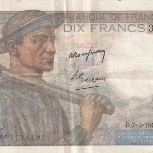 Petit Prix Billet France 10 Francs - Mineur - 07-04-1949- Série G.186 - F.08.21