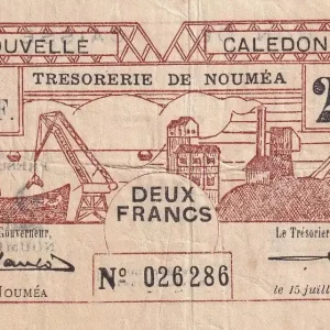 Acheter En Ligne Billet Nle Calédonie 2 Francs - Trésorerie de Nouméa - 15-07-1942- P.53