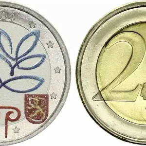 Marque Finlande 2 Euros - Elargissement de l'UE de 2004 - Colorisée - 2004