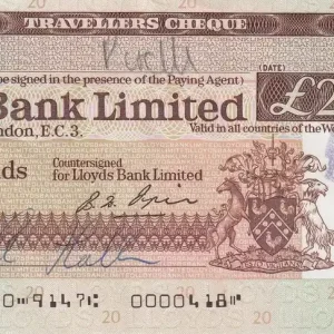 Billet Royaume-Uni 20 Pounds - Travellers Chèque Livraison Gratuite