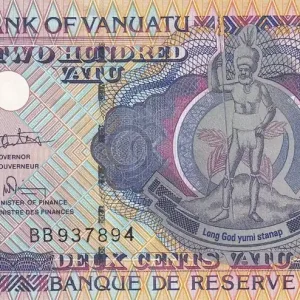 Billet Vanuatu 200 Vatu - Chef Mélanésien - 1995 - Série BB - P.8b Vente Directe
