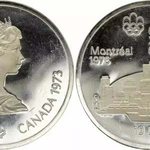 Certifié Canada 10 Dollars, JO de Montréal 1976 -Silver Dôme Montréal (JO) -1973 BE