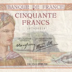 Billet France 50 Francs - Cérès - 13-01-1938 - Série M.7498 - F.18.07 Top Vente
