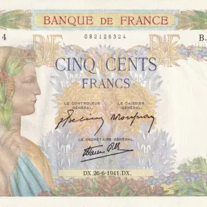Must-Have Billet France 500 Francs - La Paix - 26-06-1941 - Série B.3286 - F.32.19