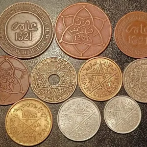 Maroc Lot de 10 monnaies - Empire chérifien - Années AH 1320 à 1371 Dernière Chance