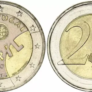 Dernier Modèle Portugal 2 Euros - 40 ans de la Révolution des illets- Hologramme - 2014