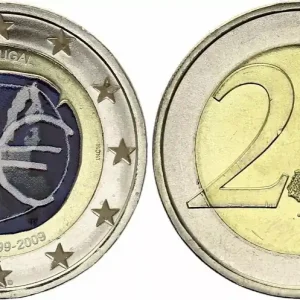 Réduction Portugal 2 Euros - UEM - Colorisée - 2009