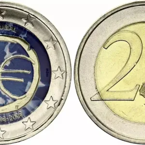 Portugal 2 Euros - UEM - Colorisée - 2009 Prix Choc
