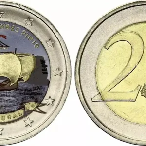 Portugal 2 Euros - 500ème anniversaire de la naissance de Fernao Mendes Pinto - Colorisée - 2011 Paiement Sécurisé