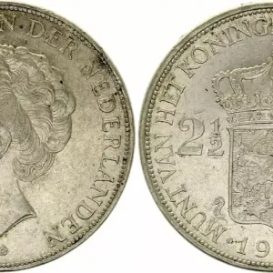 Haute Qualité Pays-Bas 2 1/2 Gulden , Wilhelmina I - 1929