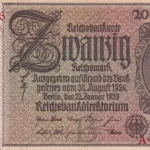 Certifié Billet Allemagne 20 Reichsmark - Werner Von Siemens - 1929 - Série A - P.181a
