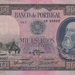 Billet Portugal 1000 Escudos - D. Afonso Henriques - 29-09-1942 - P.156 Produit De Marque