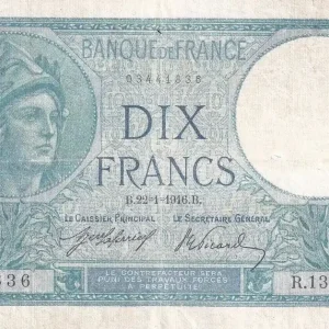 Billet France 10 Francs - Minerve - 22-01-1916 - Série R.138 - F.06.01 Meilleur Choix
