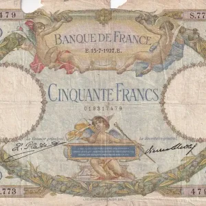 Solde Billet France 50 Francs - Luc Olivier Merson - 15-07-1927 - Série S.773 - F.15.01