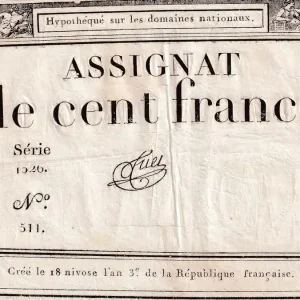 Billet France 100 Francs - 18 Nivose An III - (07.01.1795) - Sign. Tuet - Série 1526 - L.173 Offre Limitée