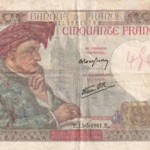 Fait Main Billet France 50 Francs Jacques Coeur -13-03-1941 - Série M.46 - F.19.07