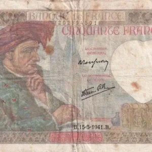 Pas Cher Billet France 50 Francs Jacques Coeur - 15-05-1941 - Série Z.81 - F.19.11