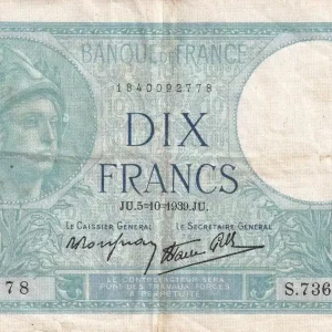 Promotion Billet France 10 Francs - Minerve - 05-10-1939 - Série S.73604 - F.07.10