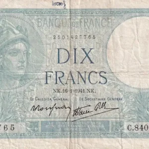 Billet France 10 Francs - Minerve - 16-01-1941 - Série C.84058 - F.07.27 Bon Plan