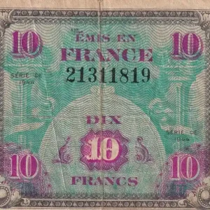 Prix Cassé Billet France 10 Francs - Drapeau - 1944 - Sans Série 21311819 - VF.18.01