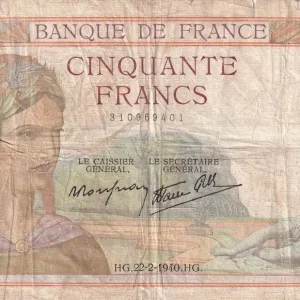 Billet France 50 Francs Cérès -22-02-1940 - Série U.12439 - F.18-39 Acheter En Ligne