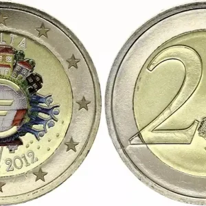 Malte 2 Euros - 10 ans de l'Euro - Colorisée - 2012 Réduction
