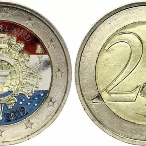 Offre Exclusive Pays-Bas 2 Euros - 10 ans de l'Euro - Colorisée - 2012