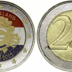 Pays-Bas 2 Euros - 10 ans de l'Euro - Colorisée - 2012 Bon Plan
