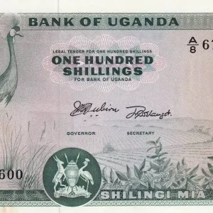 Meilleur Choix Billet Ouganda 100 Shillings - Grue couronnée - ND (1966) - Série A.8 - P.5