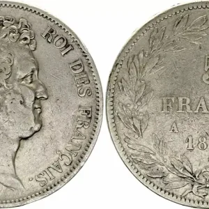 Vente Directe France 5 Francs Louis-Philippe 1er - 1830 A Paris - Argent - Tranche en relief