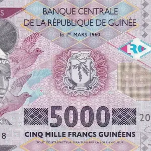 Bon Marché Billet Guinée 5000 Francs - Femme africaine - Barrage - 2015 - Série AN - P.48