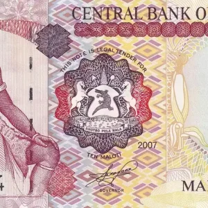 Authentique Billet Lesotho 10 Maloti - Roi Moshoeshoe - Homme à cheval - 2007 - P.15e