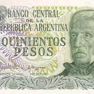 Billet Argentine 500 Pesos - J. San Martin - Montagne de la gloire - ND (1977) - Série D - P.303c Usine Directe