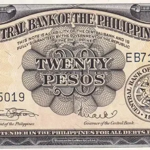 Pas Cher Billet Philippines 20 Piso - A. Bonifacio & E. Jacinto - ND (1949) - Série EB - P.137e