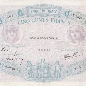 Billet France 500 Francs - Rose et Bleu - 30-06-1938 - Série K.3029- F.31.17 Meilleure Qualité