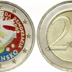 Slovaquie 2 Euros - Révolution de velours - Colorisée - 2009 Tendance