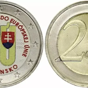 Vente Flash Slovaquie 2 Euros - Entrée dans l'UE - Colorisée - 2014
