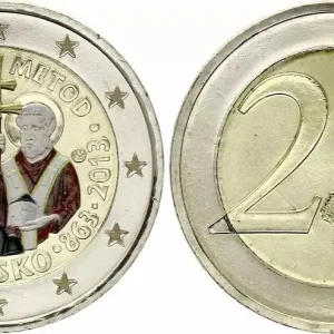 Slovaquie 2 Euros - Arrivée de Cyrille et Méthode - Colorisée - 2013 Satisfait Ou Remboursé