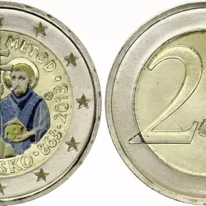 Haute Qualité Slovaquie 2 Euros - Arrivée de Cyrille et Méthode - Colorisée - 2013