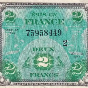 Prix Bas Billet France 2 Francs - Drapeau - 1944 - Série 2 - VF.16.01