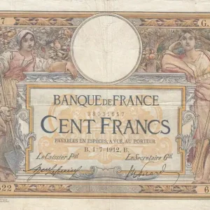 Populaire Billet France 100 Francs - Luc Olivier Merson - 01-07-1912 - Série G.1522 - F.23.04